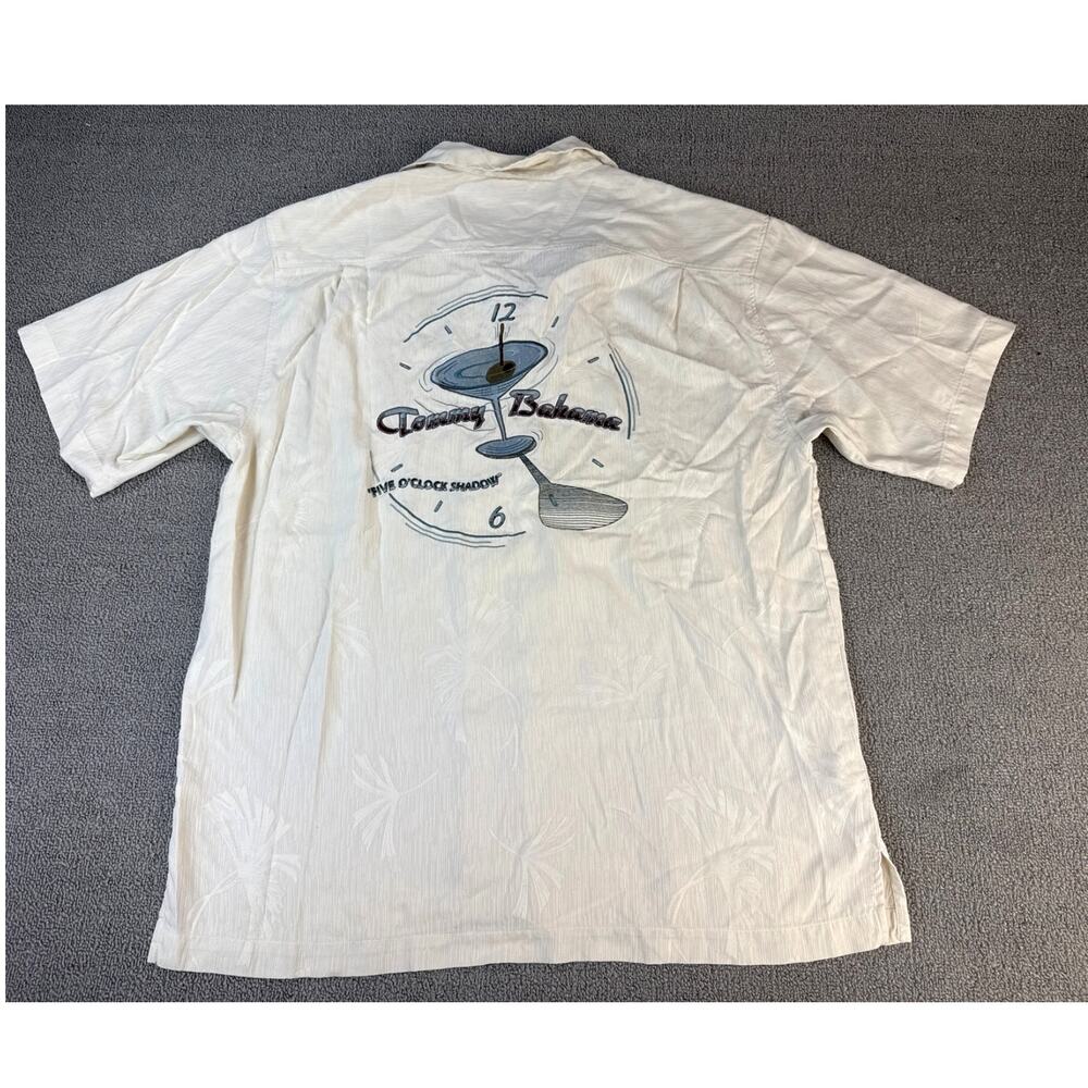 Tommy Bahama Mens Silk Button Down Shirt 5‎ O'Clock Shadow Size Medium
